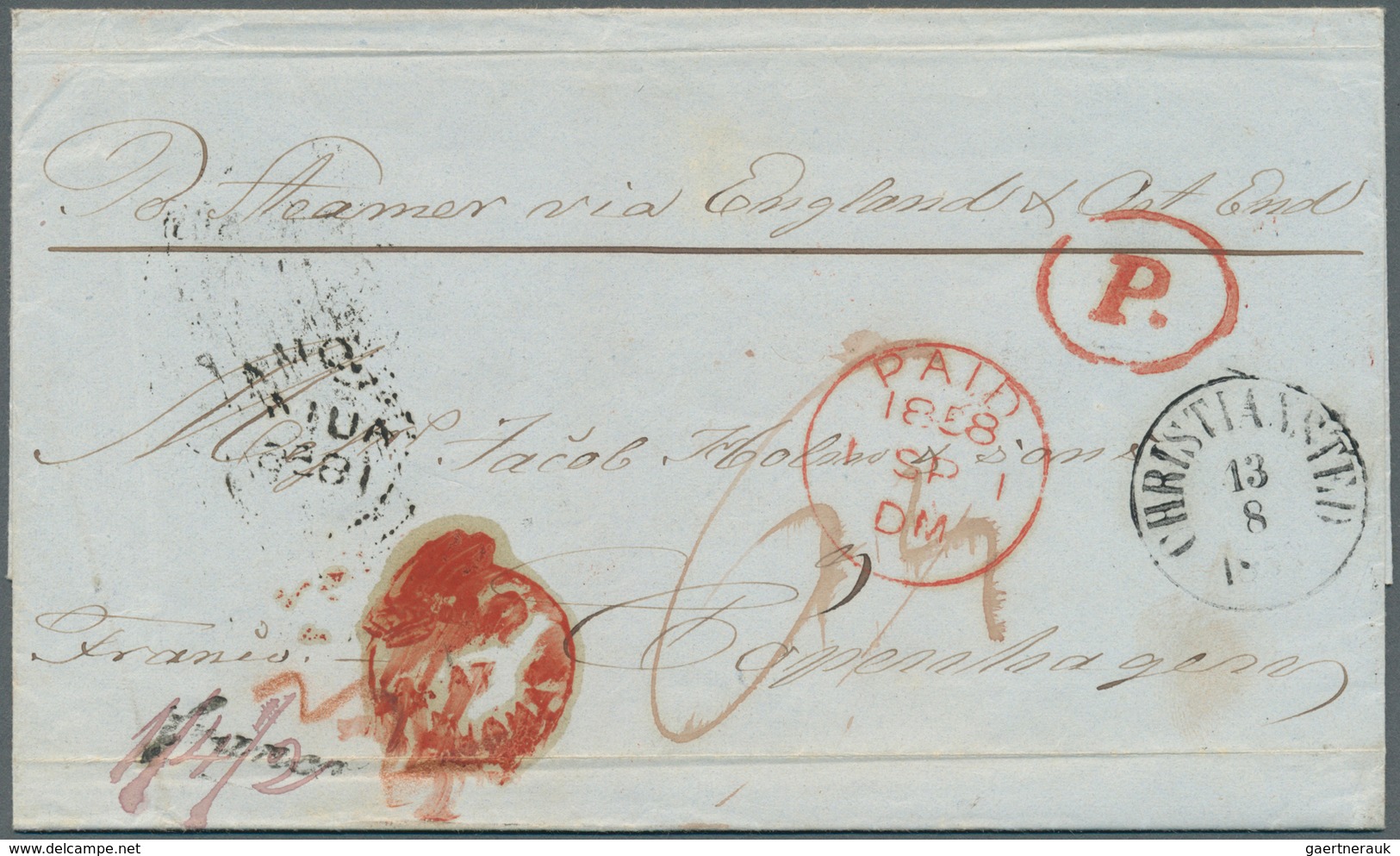 11891 Dänisch-Westindien - Vorphilatelie: 1858, Entire Folded Letter From St. Croix "CHRISTIANSTED 13 8" E - Danemark (Antilles)