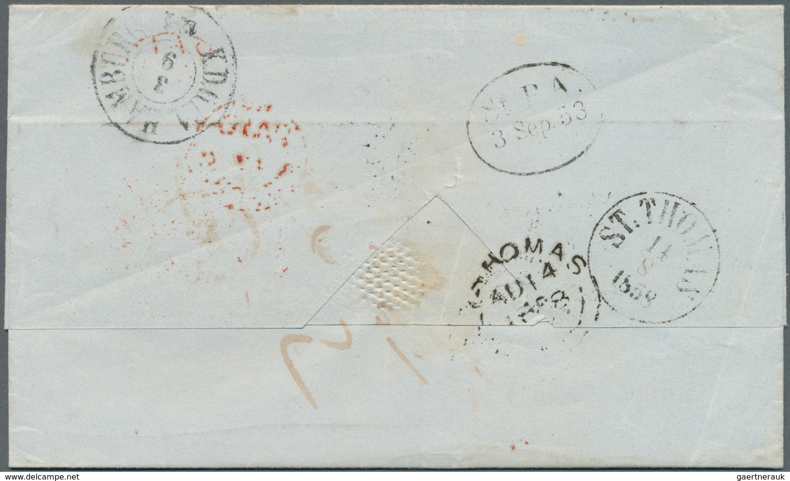 11891 Dänisch-Westindien - Vorphilatelie: 1858, Entire Folded Letter From St. Croix "CHRISTIANSTED 13 8" E - Danemark (Antilles)