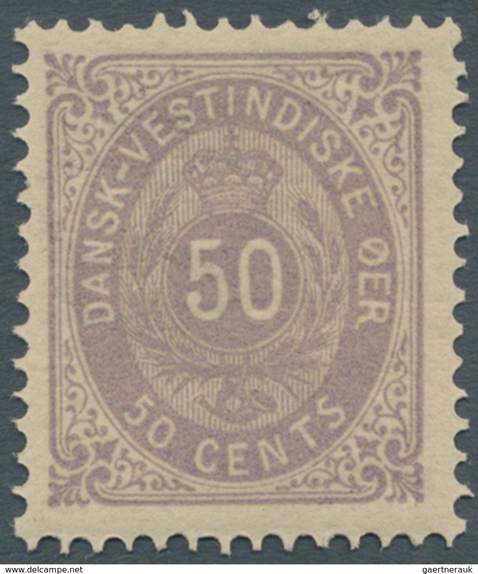 11895 Dänisch-Westindien: 1876, 50 C Greyish Violet (2nd Printing 1885), Perf. 14 : 13 1/2, VF/XF Mint Nev - Dänische Antillen (Westindien)