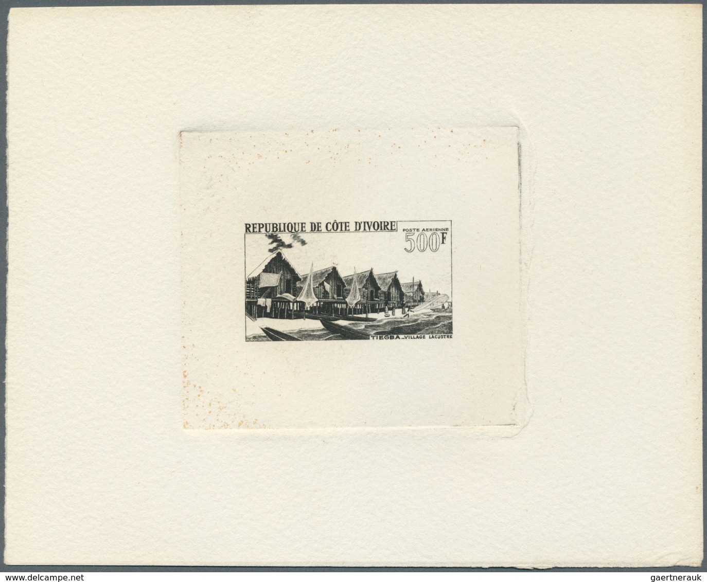 11913 Elfenbeinküste: 1968, 500fr. Stilt Houses, Two Epreuve In Blackish Brown Resp. Black, Slightly Diffe - Storia Postale