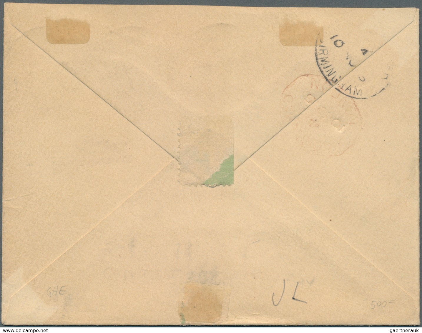 11916 Falklandinseln: 1915, 1 D Stationery Envelope With Additional Franking Sent Registered From FOX-BAY - Falklandinseln