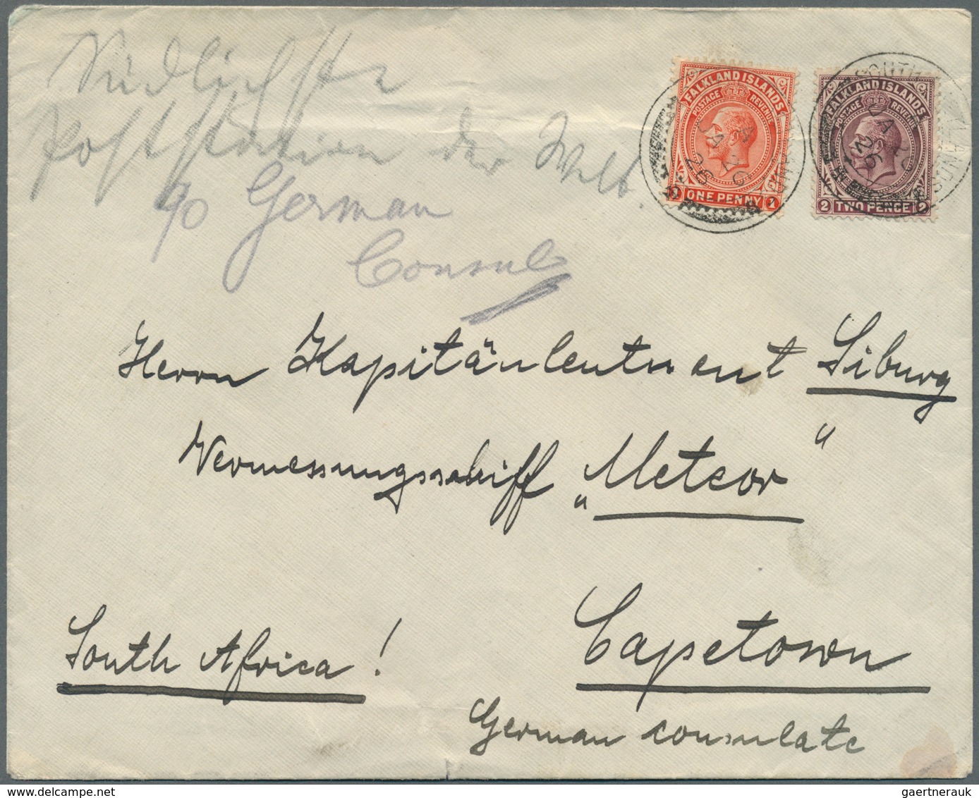 11917 Falklandinseln: 1925/1927, GERMAN ATLANTIC EXPEDITION, 1d. Dull Vermilion And 2d. Deep Brown-purple - Falklandinseln