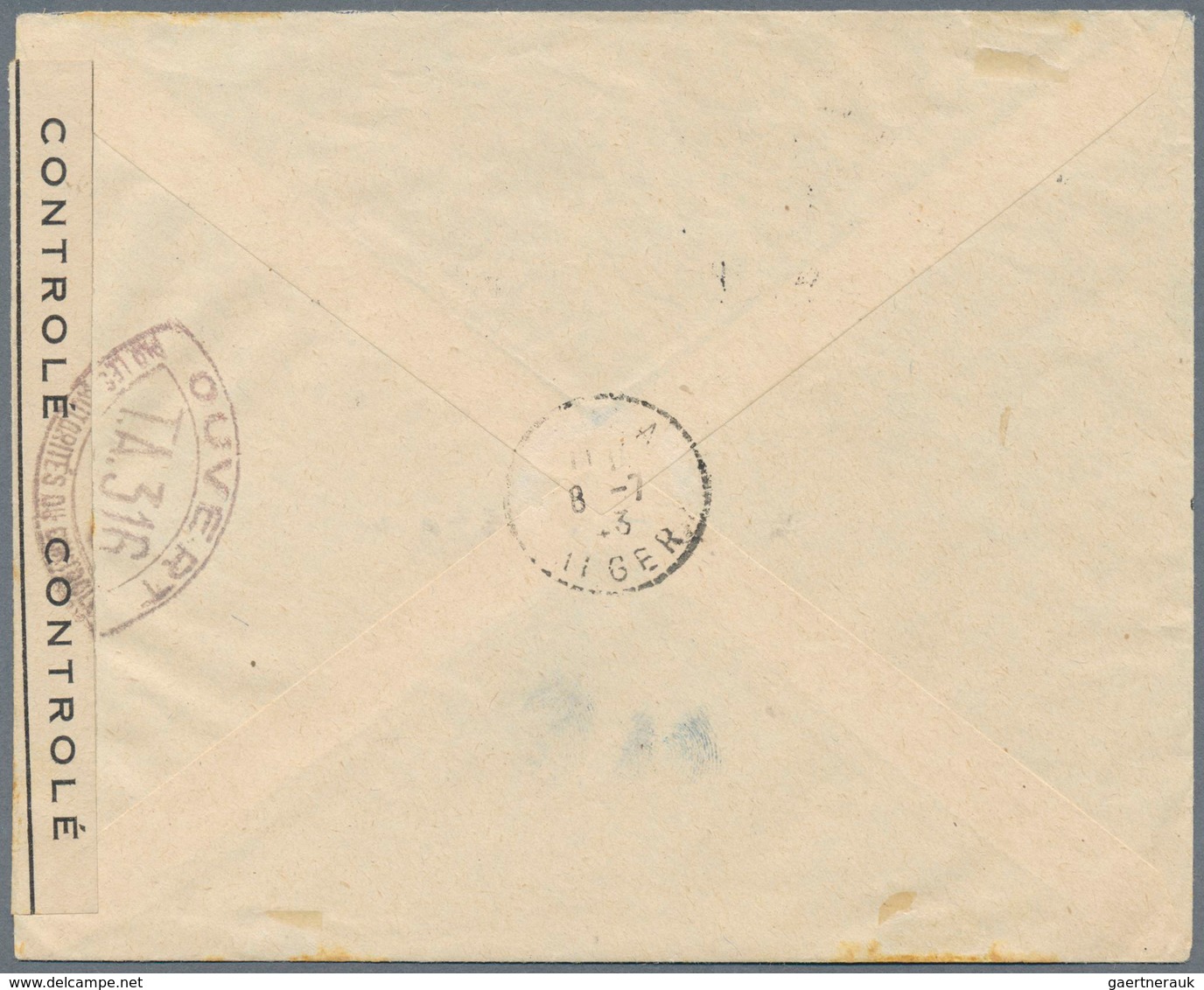 11924 Fezzan: 1943, 50 C. Violett And Airmail 50 C. Brown Both With ''R.F.0,50 FEZZAN'' Double Circle Imprin - Lettres & Documents