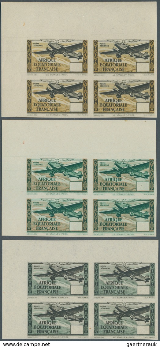 11965 Französisch-Äquatorialafrika: 1938 (approx). NON-ISSUED Airmail Set (12 Values) In Imperforate Corne - Briefe U. Dokumente