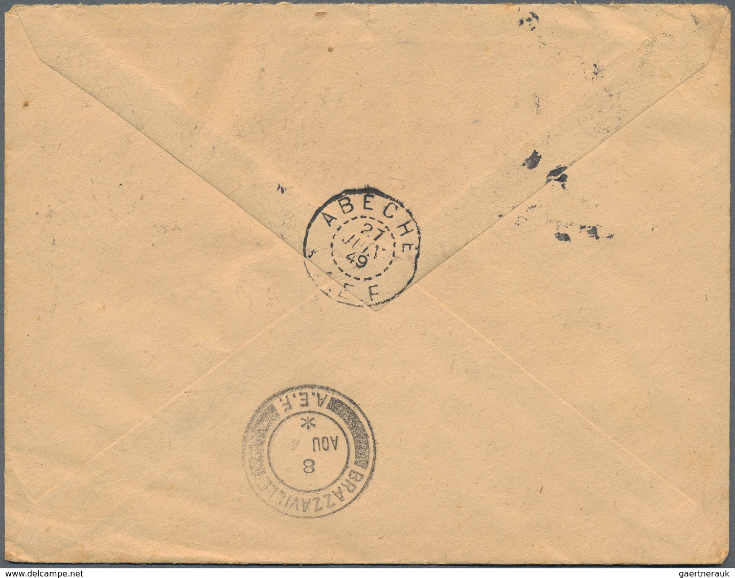 11967 Französisch-Äquatorialafrika: 1949, 3 X 1 Fr Lilac Phoenix, Multiple Franking On Cover With Cds AM-D - Briefe U. Dokumente
