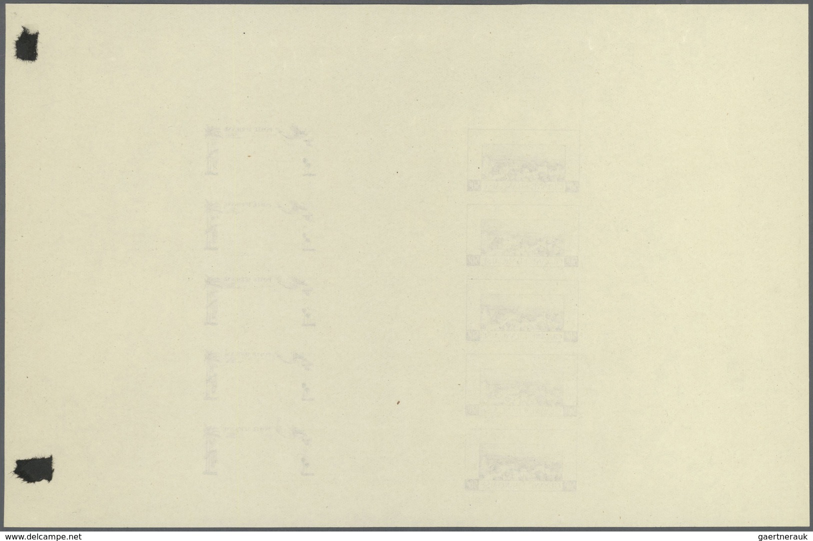 11982 Französisch-Guyana: 1942, Airmails 50fr. "Cayenne/Aeroboat", Compound Stage Proof Sheet In Ultramari - Briefe U. Dokumente