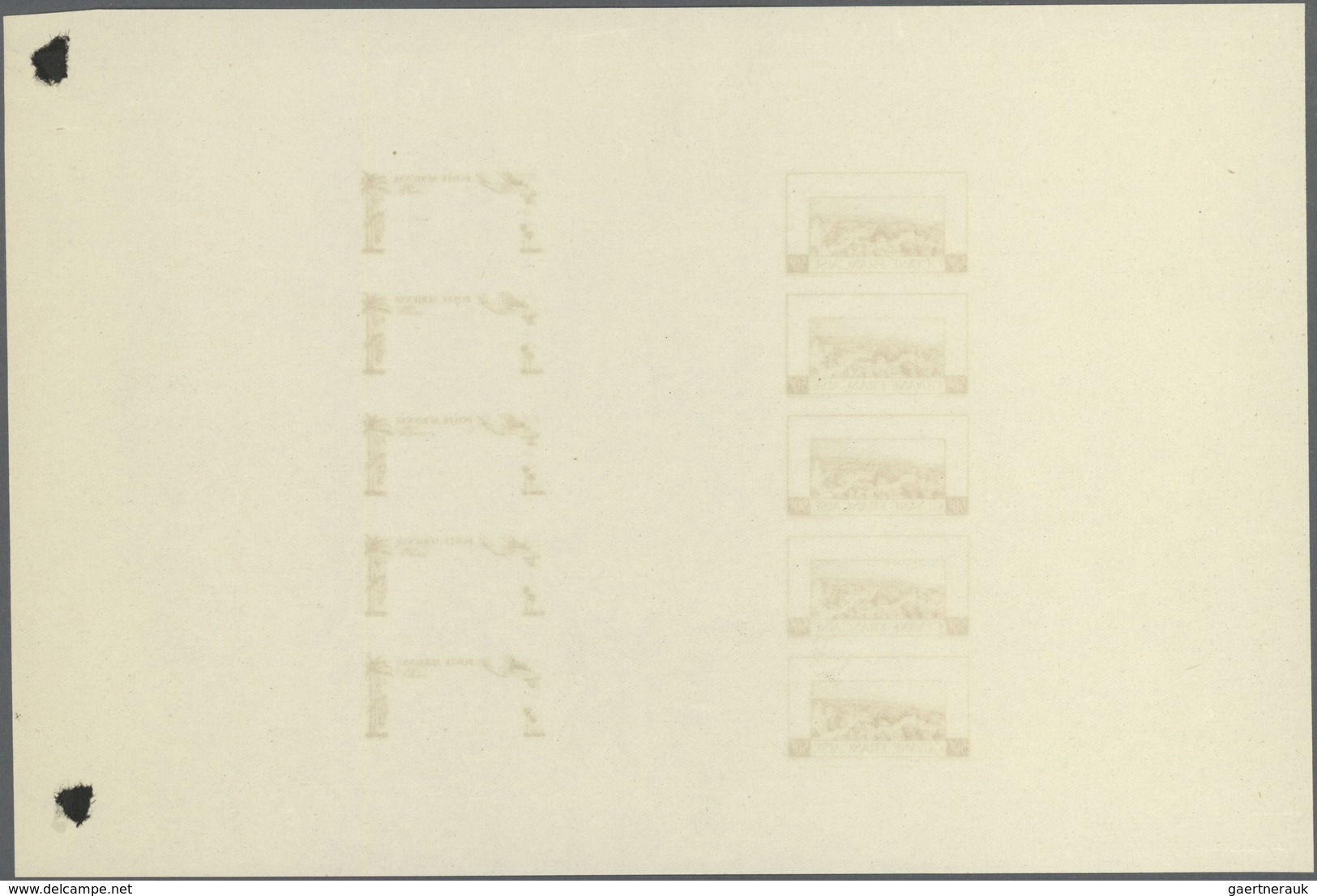 11983 Französisch-Guyana: 1942, Airmails 50fr. "Cayenne/Aeroboat", Compound Stage Proof Sheet In Red-brown - Briefe U. Dokumente