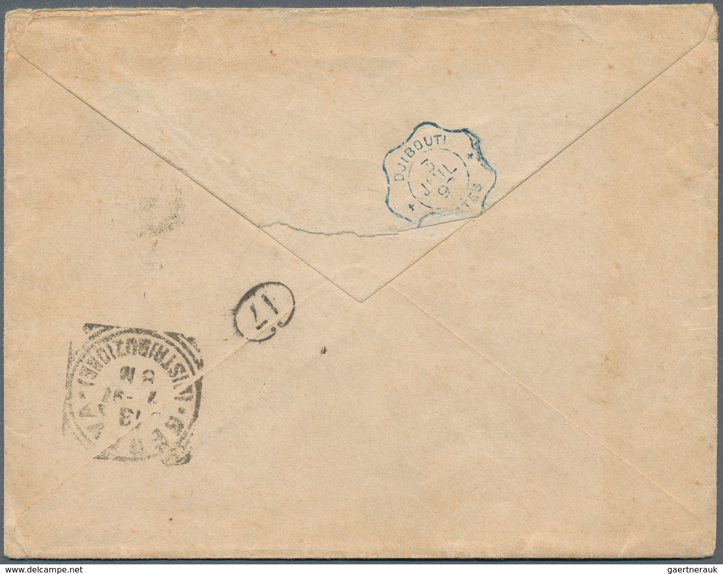 12003 Französische Somaliküste: 1897, Ethiopia: Unpaid Cover From HARAR, 28.6.97, Subsequently Franked In - Oblitérés