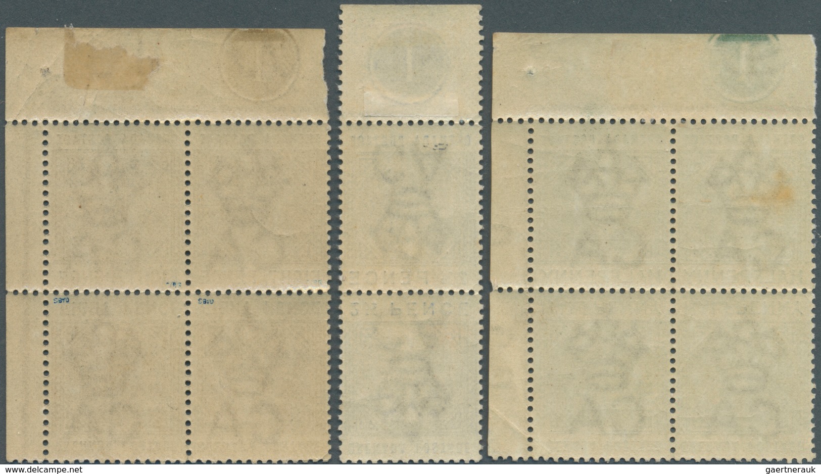 12022 Grenada: 1883, QV Definitives With Wmk. Crown CA Tete-beche Issue Incl. ½d. And 8d. Blocks/4 And 2½d - Grenada (...-1974)