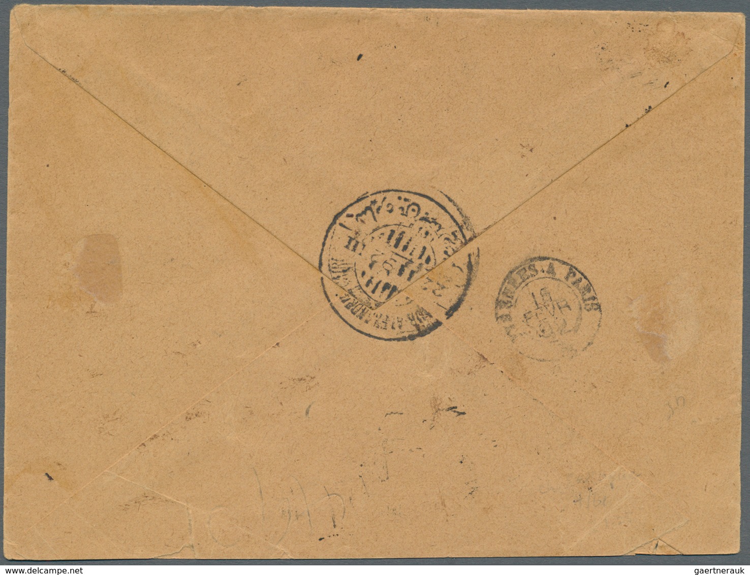 12029 Guadeloupe: 1892. Registered Envelope Addressed To Egypt Bearing Yvert 21, 25c Black/rose (3) Tied B - Briefe U. Dokumente