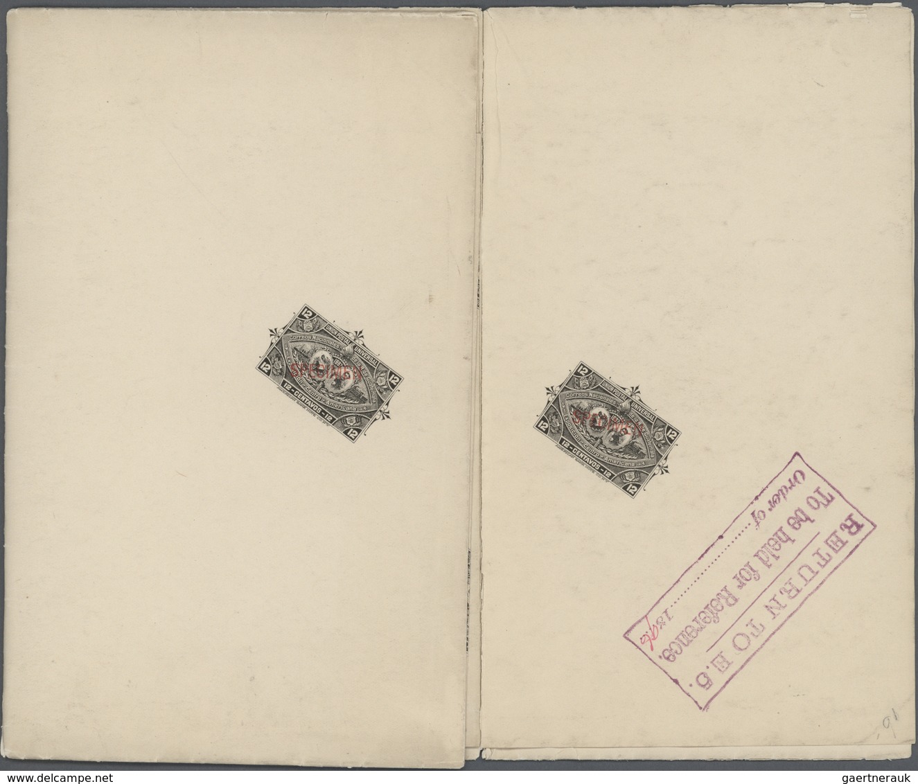 12036 Guatemala: 1897, Zentralamerikanische Ausstellung, Umschlag 12 C. Kompletter Probedruckbogen Mit 12 - Guatemala