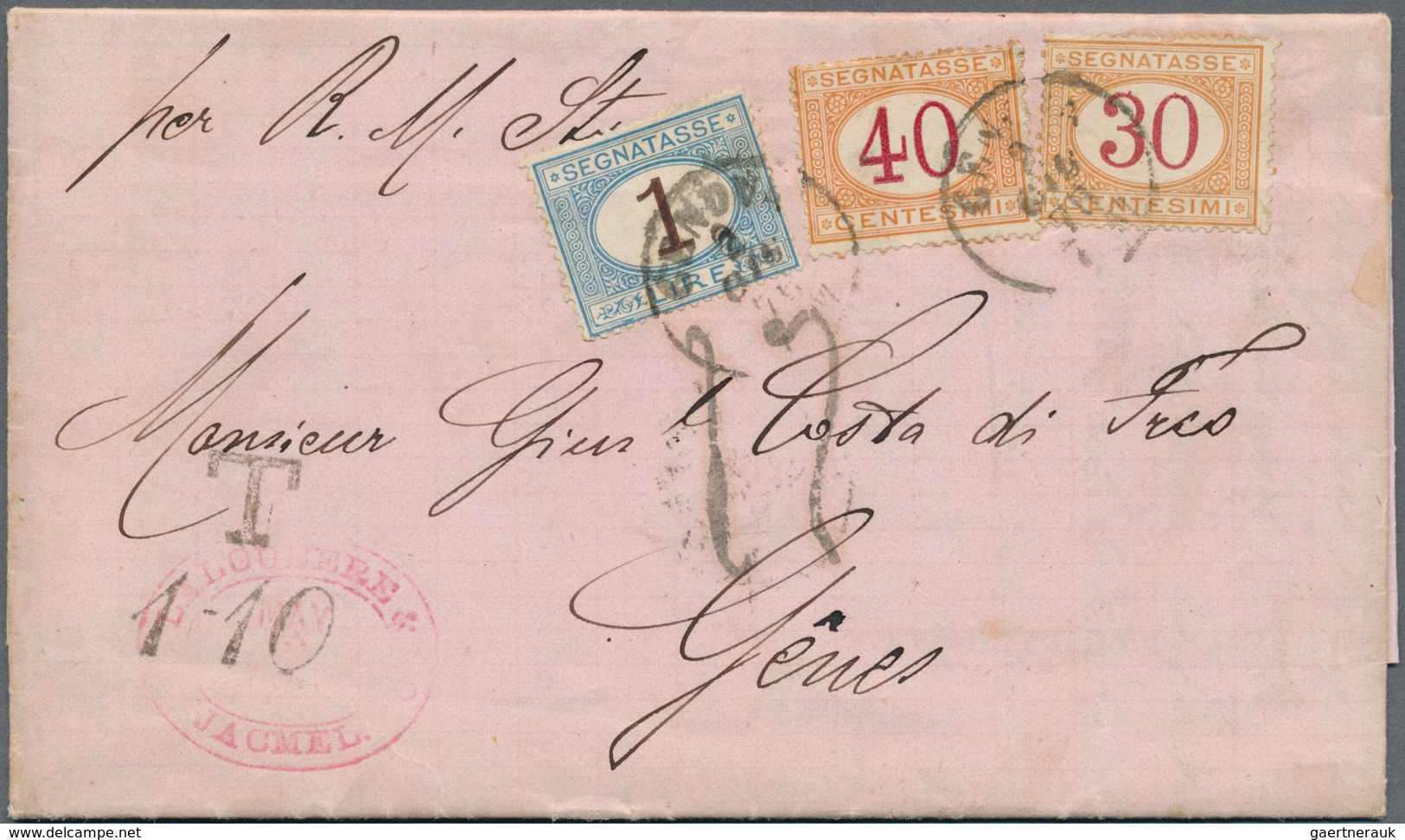 12039A Haiti: 1879, JACMEL, Unpaid Lettersheet To Genova/Italy With Complete Message Dated "9 Mai 1876", Ba - Haïti