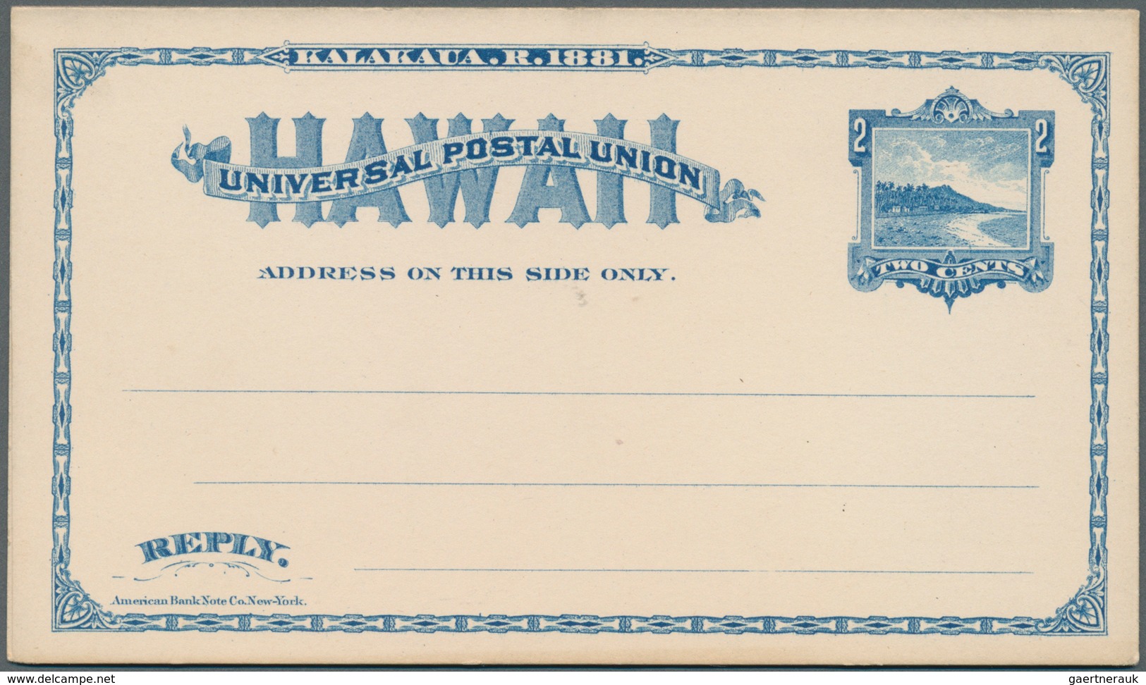 12045 Hawaii - Ganzsachen: 1883, 2 + 2 Cent Double Card Unused. - Hawaii