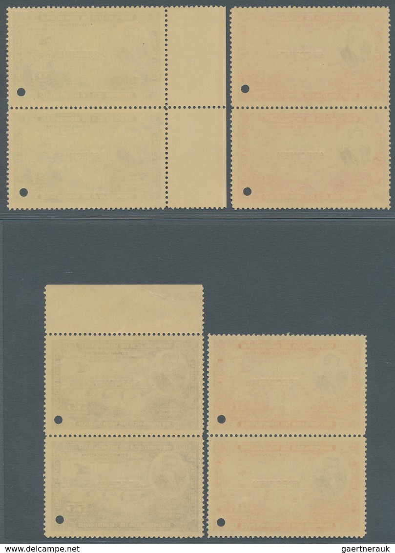 12050 Honduras: 1937, President Tiburcio Carias, Complete Set In Vertical Pairs With ABN Specimen Overprin - Honduras