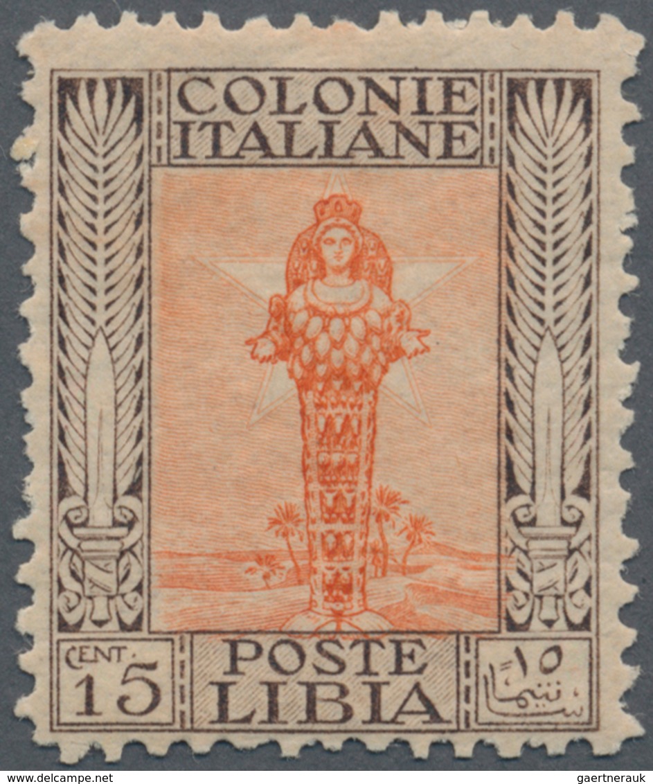 12068 Italienisch-Libyen: 1924/1940, 15 C. Braun/orange Postfrisch In Der Type "C" Gez. 11 Mit üblicher Zä - Libye