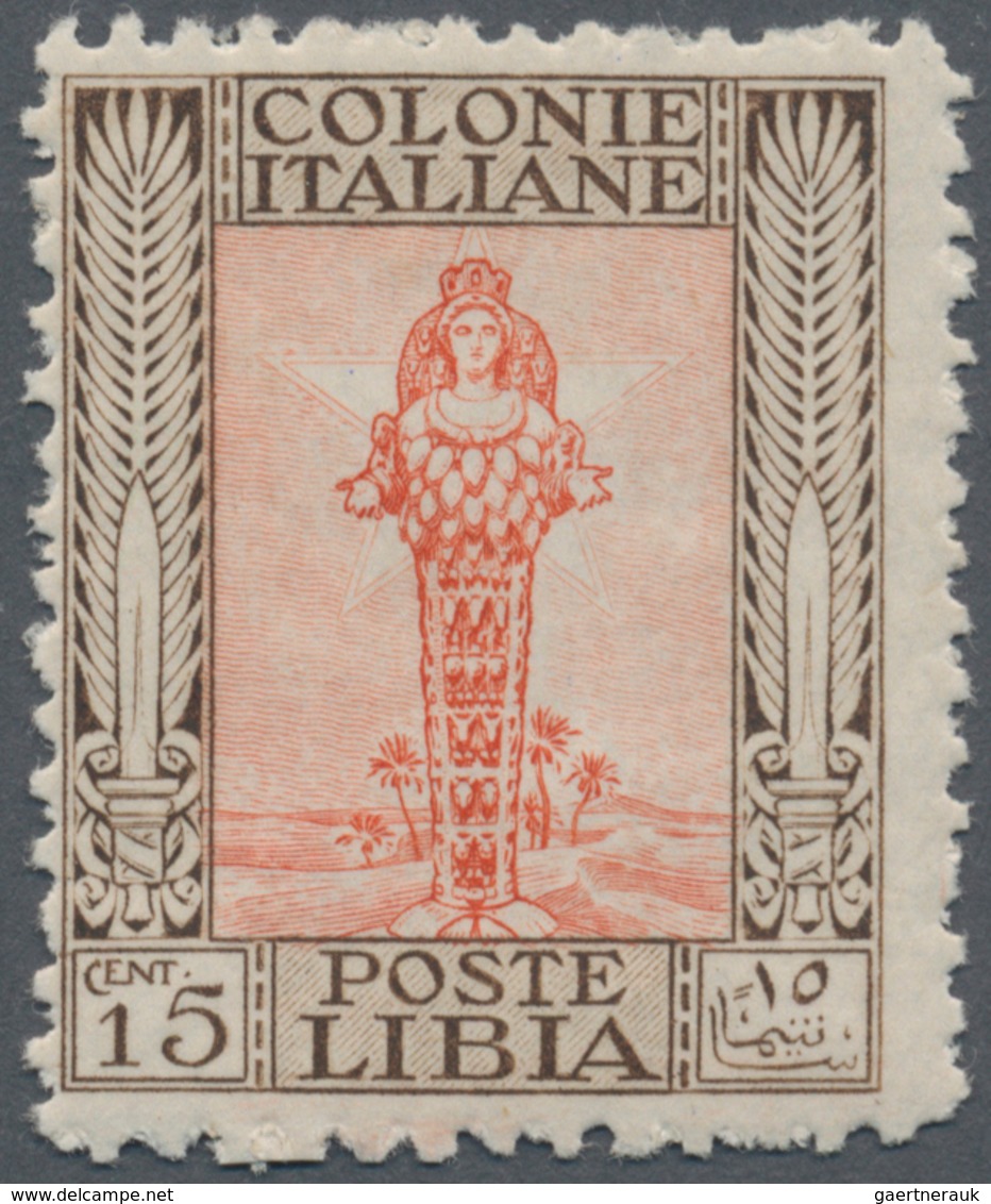 12069 Italienisch-Libyen: 1924/1940, 15 C. Braun/orange Ungebraucht Mit Falzrest In Der Type "C" Gez. 11 M - Libye