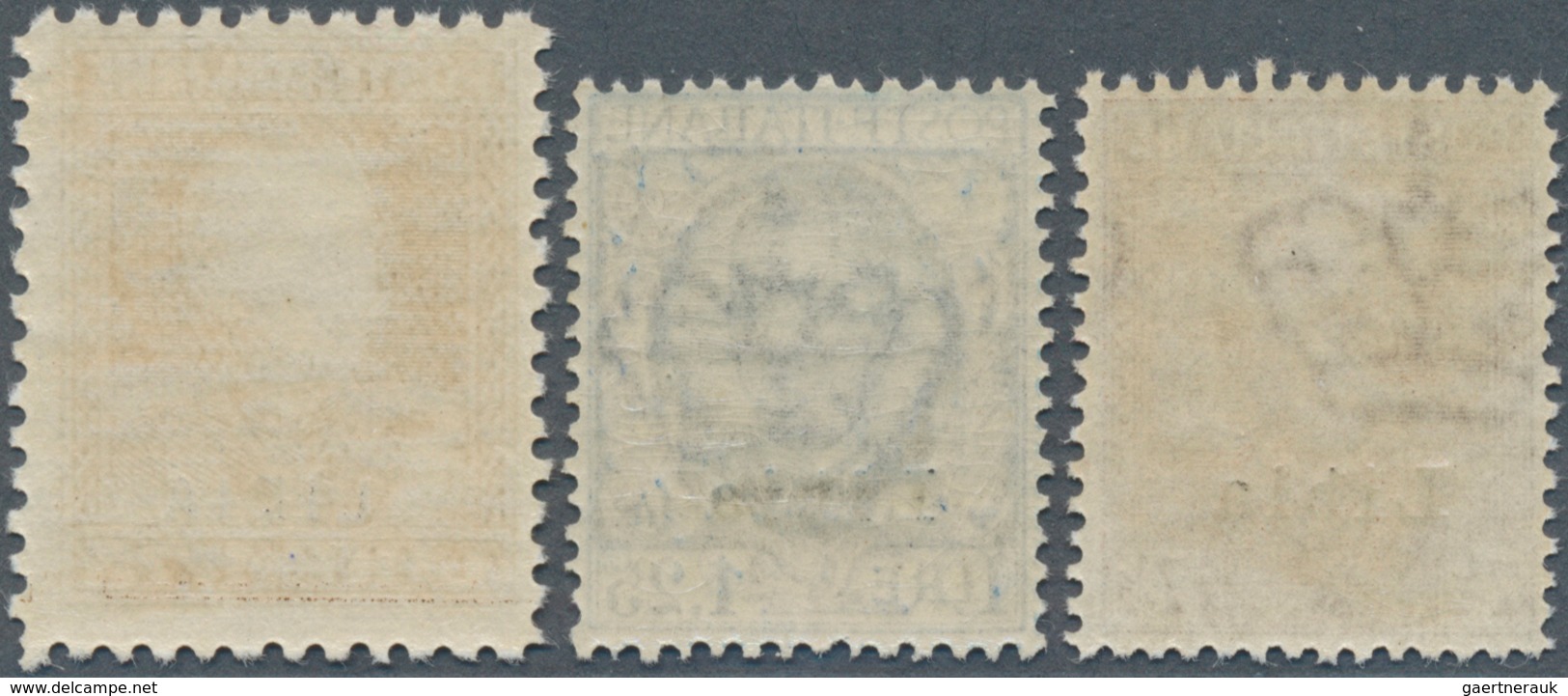 12071 Italienisch-Libyen: 1928, Victor Emanuel III 7½ C, 1,25 L And 1,75 L Perf. 11, Three Values Superb P - Libye