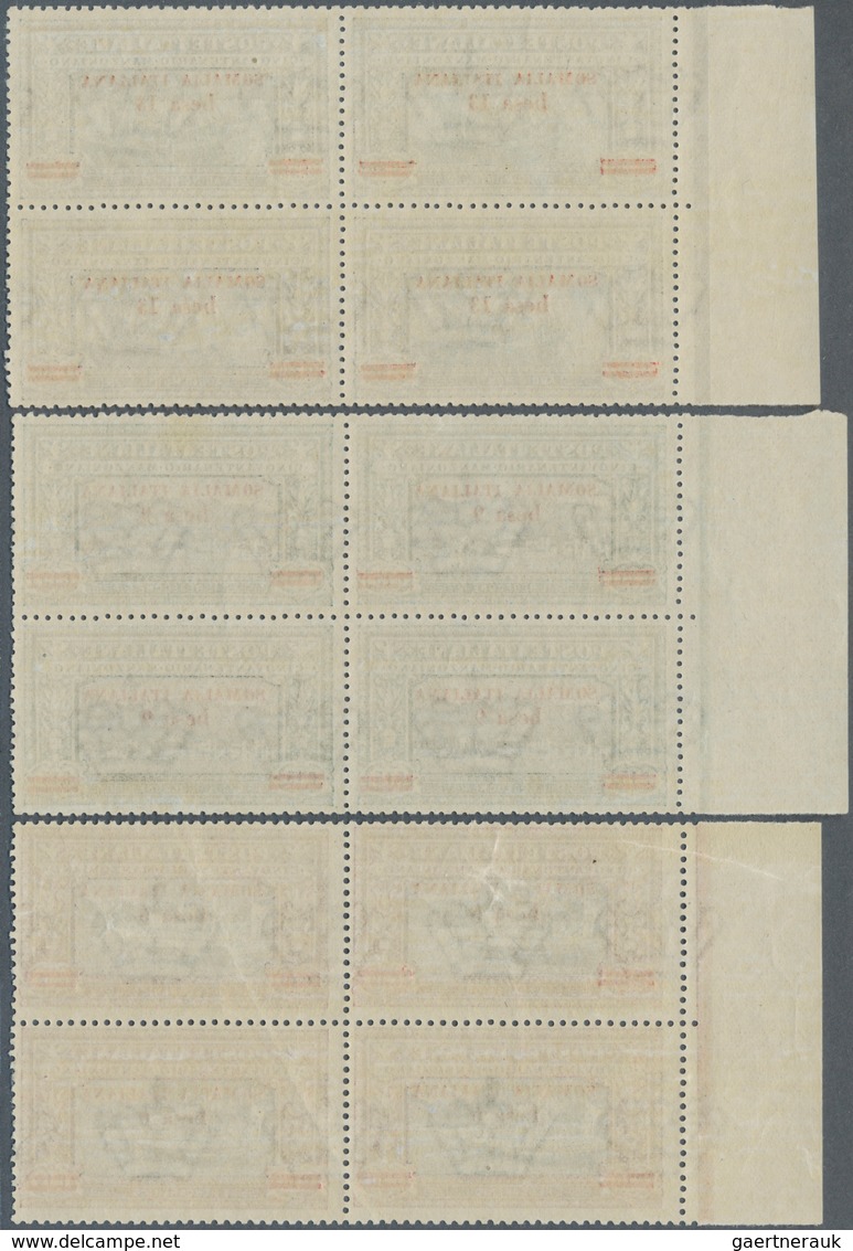 12072 Italienisch-Somaliland: 1924, 6 B To 30 B Alessandro Manzoni Five Values With Red Imprints "SOMALIA - Somalia