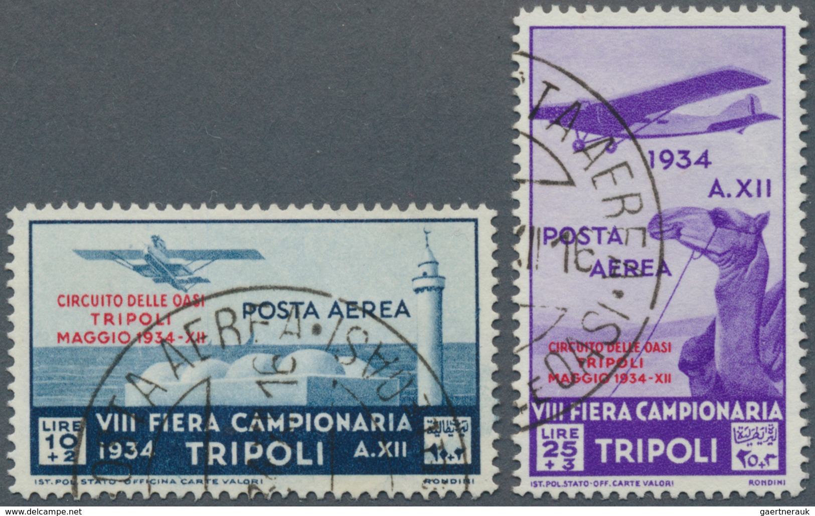 12081 Italienisch-Tripolitanien: 1934, 50 C To 25 L "CIRCUITO DELLE OASI TRIPOLI MAGGIO 1934-XII" Complete - Tripolitania