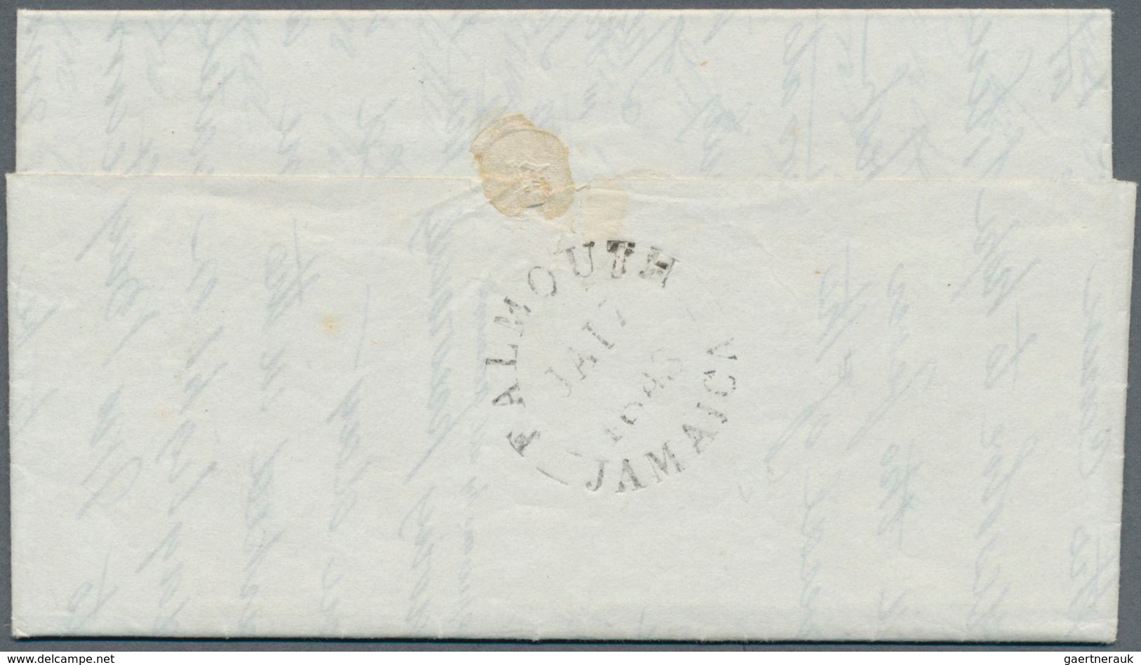 12081A Jamaica - Vorphilatelie: 1843/1860, Group Of 3 Covers: FALMOUTH, JA 17 1843, Clear Cds On Reverse On - Jamaica (...-1961)