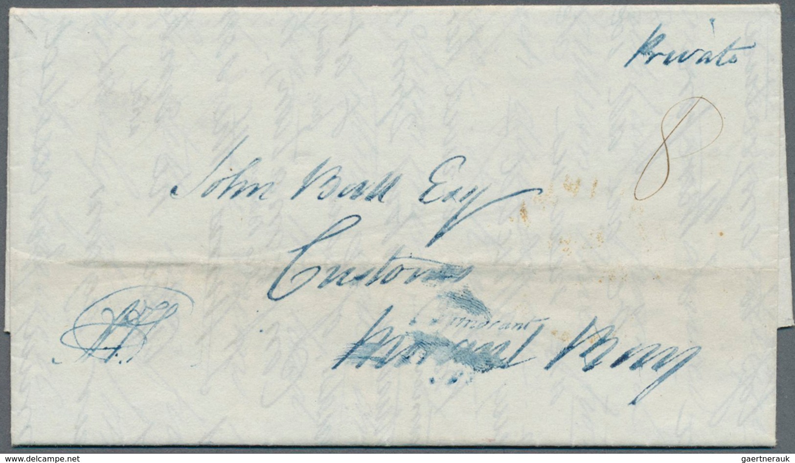 12081A Jamaica - Vorphilatelie: 1843/1860, Group Of 3 Covers: FALMOUTH, JA 17 1843, Clear Cds On Reverse On - Jamaïque (...-1961)