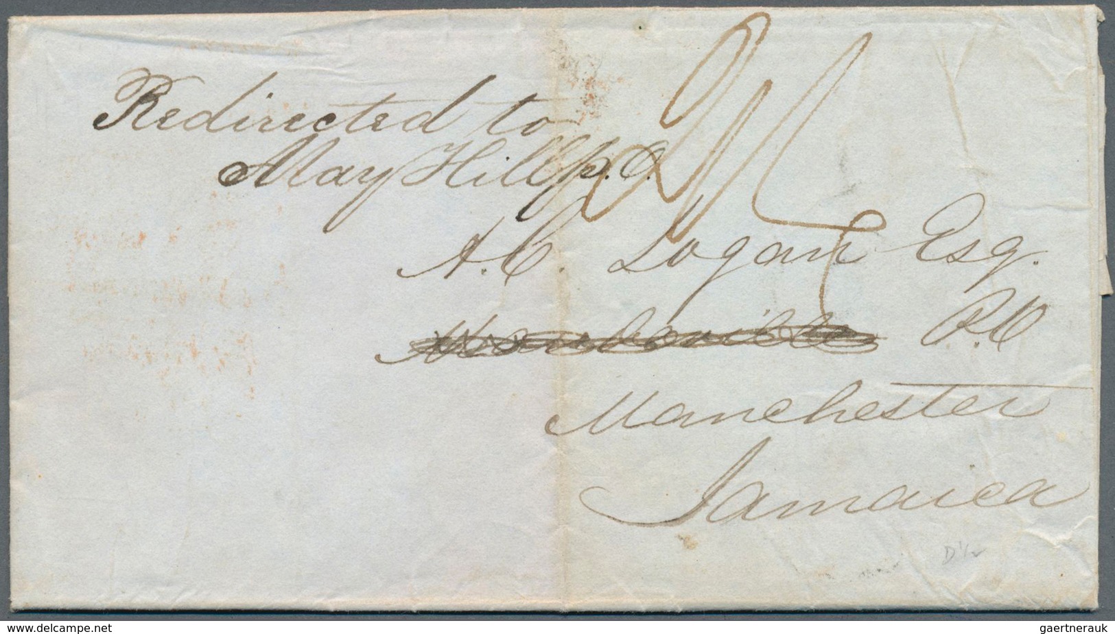 12082 Jamaica - Vorphilatelie: 1845/1847, INCOMING MAIL, Great Britain: Folded Letter Cover From London, 1 - Jamaïque (...-1961)