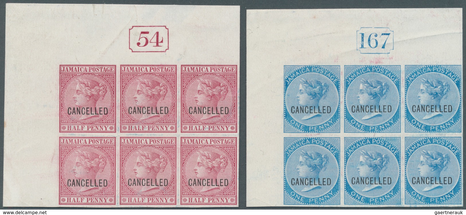 12084 Jamaica: 1872 (ca.), QV Definitives Four Different Stamps Incl. ½d. Claret, 1d. Blue, 2d. Rose And 4 - Jamaique (1962-...)