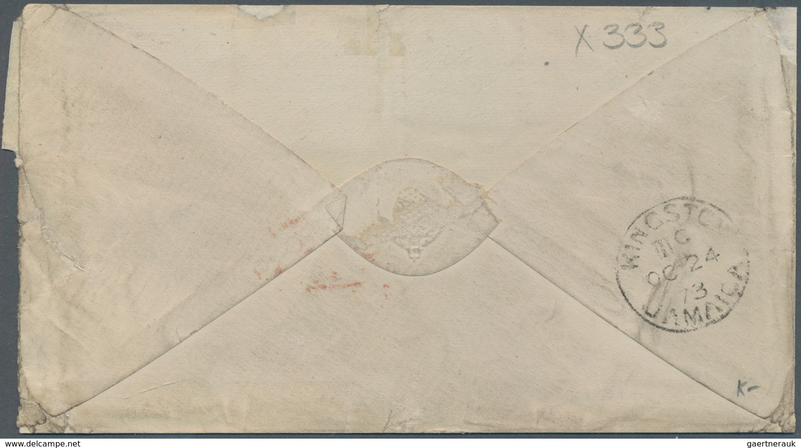 12085 Jamaica: 1873, Cover From KINGSTON To London, Bearing 2 D (49, 4 D, 6 D (2) Of The Crown Cc Watermar - Jamaica (1962-...)