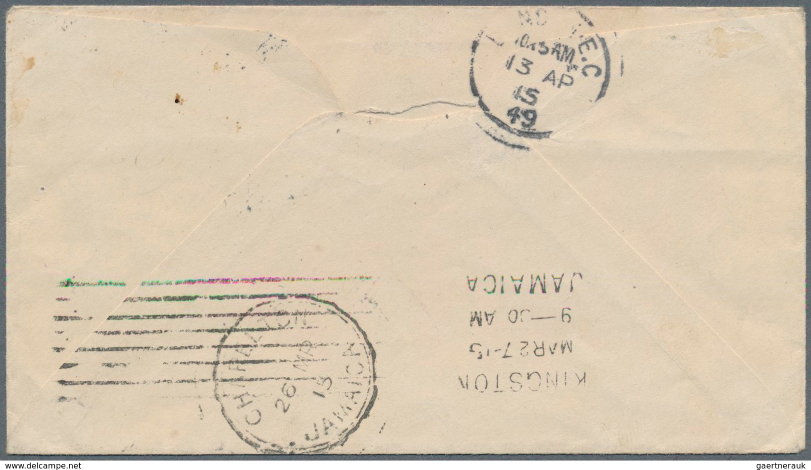 12091 Jamaica: 1915, 1/2 D Green "coat Of Arms", Single Franking On Underpaid Printed Matter Cover To Lond - Jamaique (1962-...)