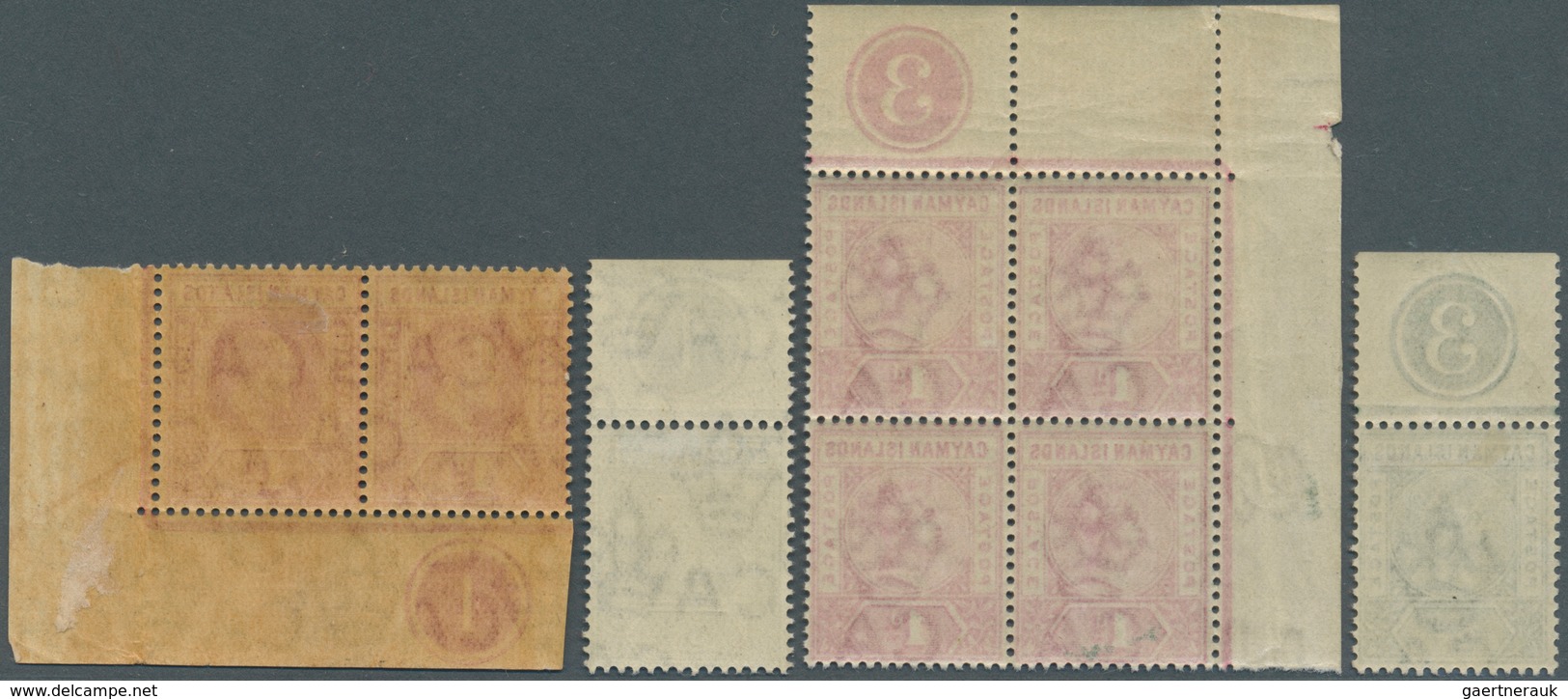 12094 Kaiman-Inseln / Cayman Islands: 1900/1910, QV Definitives ½d. Deep Green Single And 1d. Rose-carmine - Kaimaninseln