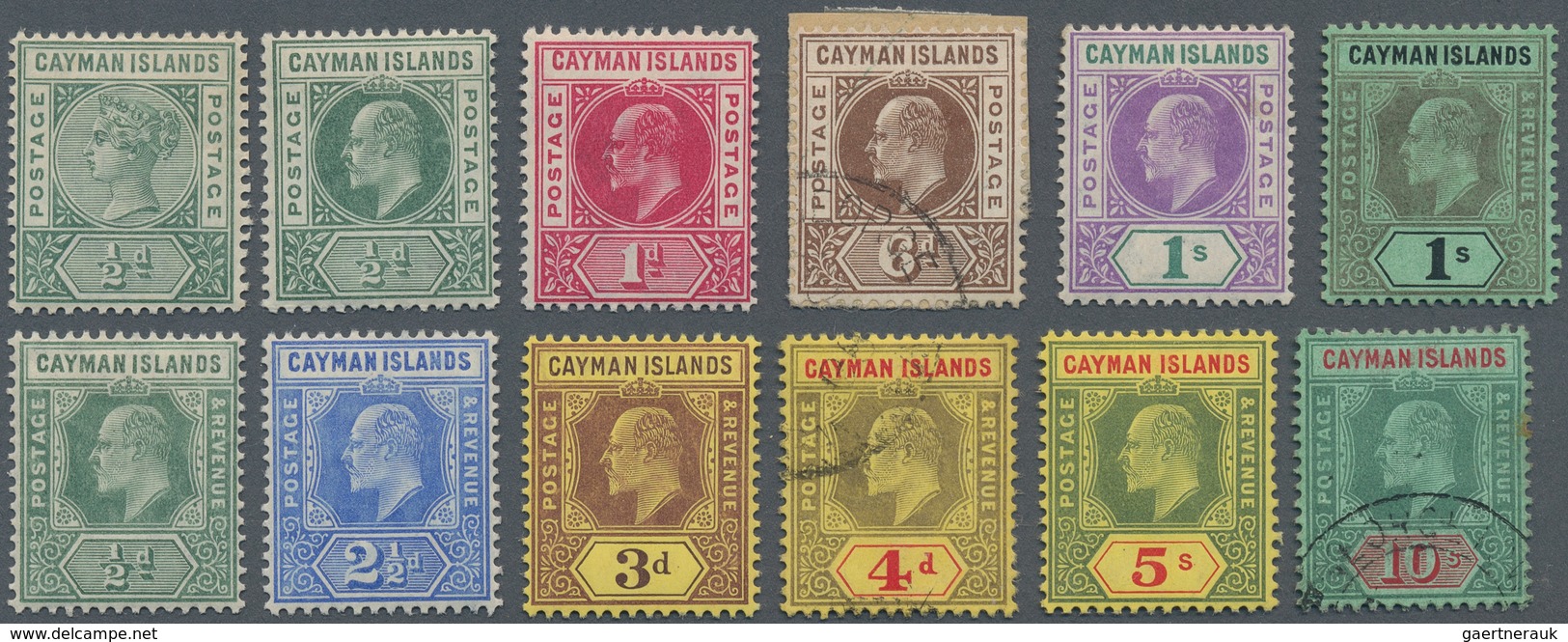 12095 Kaiman-Inseln / Cayman Islands: 1900/1907, 19 Mint And 3 Used Stamps From The First Issues Including - Kaimaninseln