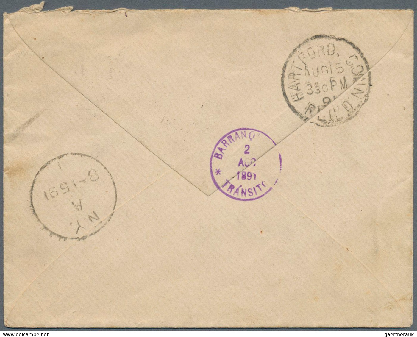 12129 Kolumbien - Departamentos: Antioquia: 1891, 2 1/2 C Black On Bright Blue (defective) On Cover From M - Colombie