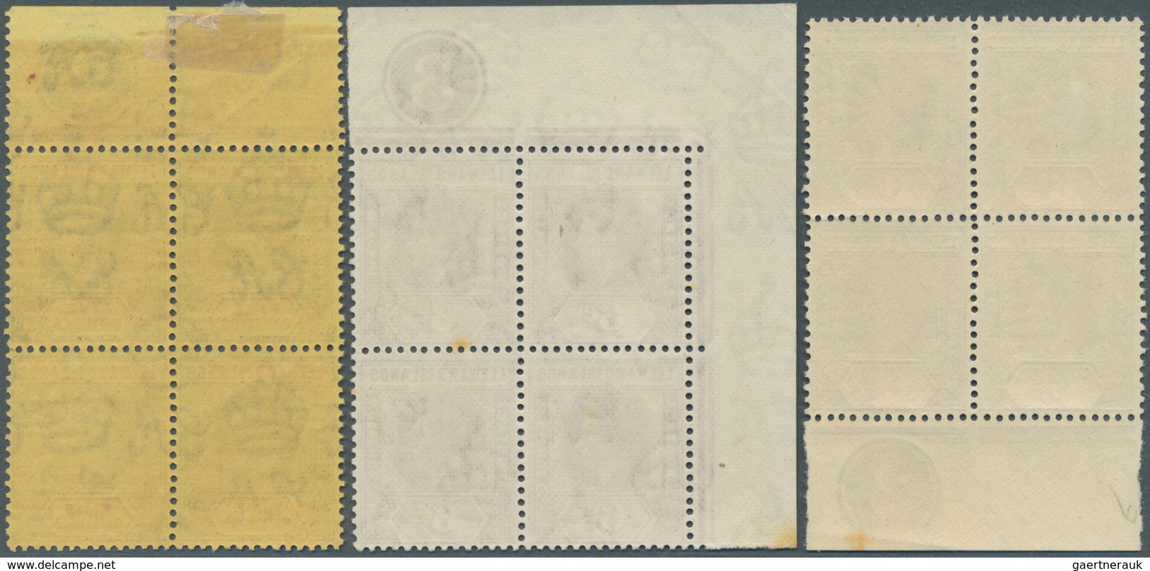 12144 Leeward-Inseln: 1938/1942, KGVI Definitives Three Singles And Three Blocks Of Four From Margins Or C - Leeward  Islands