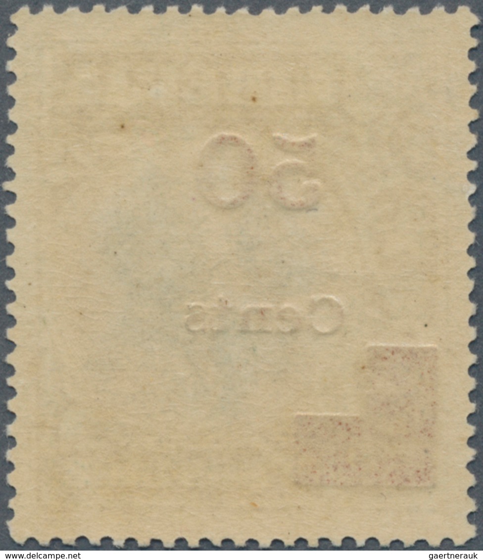 12149 Liberia: 1915. Overprint Definitive Stamp 50 Cent On 2 Dollar, TYPE XIII, Unused. RARE! (Michel 138 - Liberia