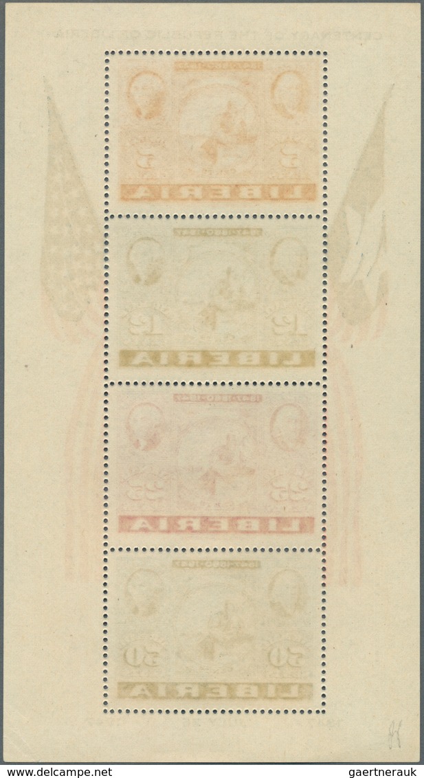 12150 Liberia: 1947 CIPEX Souvenir Sheets Imperforated And Perforated, Mint Never Hinged, Fresh And Fine. - Liberia