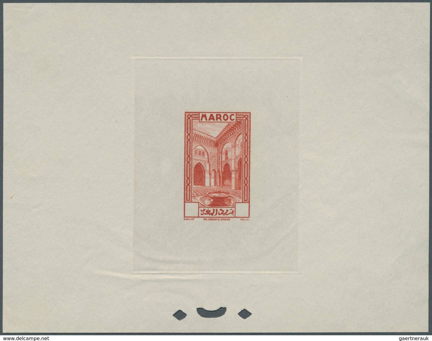 12185 Marokko: 1933, Definitives "Views of Morocco", 1c. to 20fr., complete set of 24 values, epreuve with