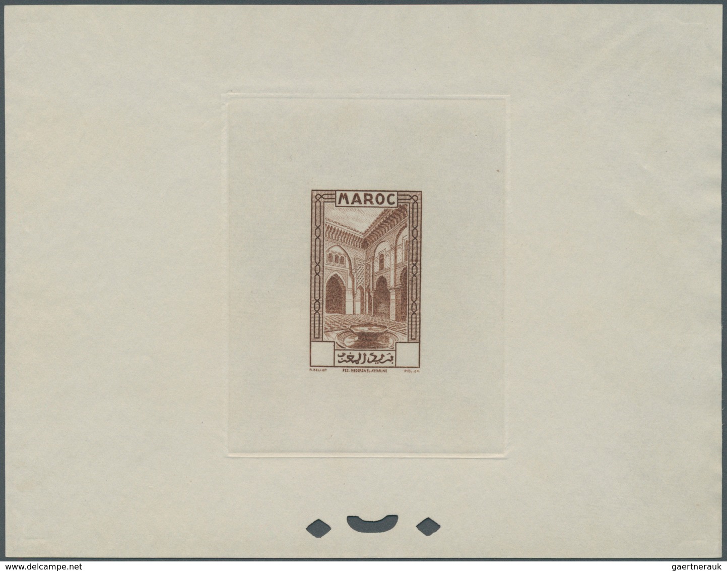 12185 Marokko: 1933, Definitives "Views of Morocco", 1c. to 20fr., complete set of 24 values, epreuve with