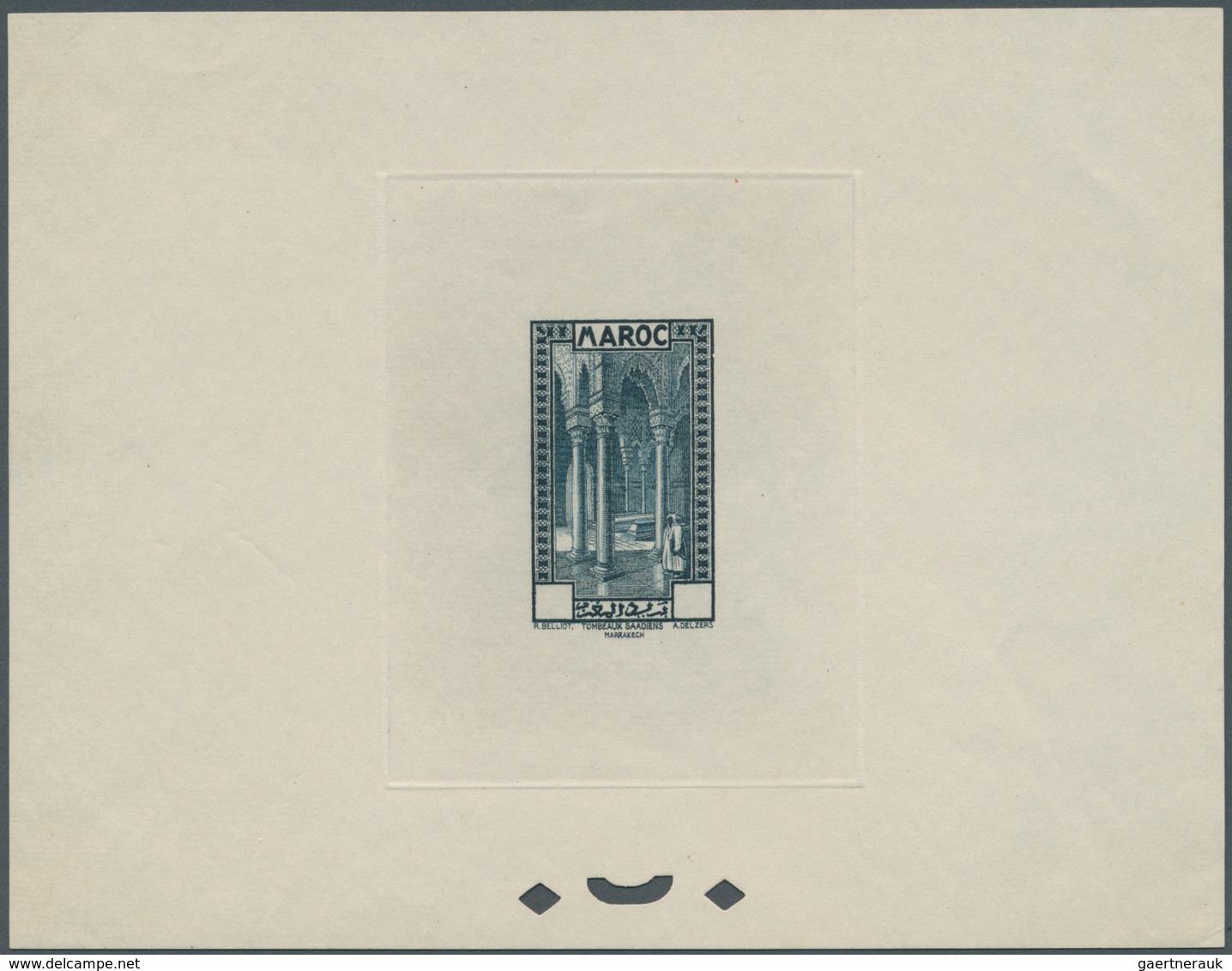 12185 Marokko: 1933, Definitives "Views of Morocco", 1c. to 20fr., complete set of 24 values, epreuve with