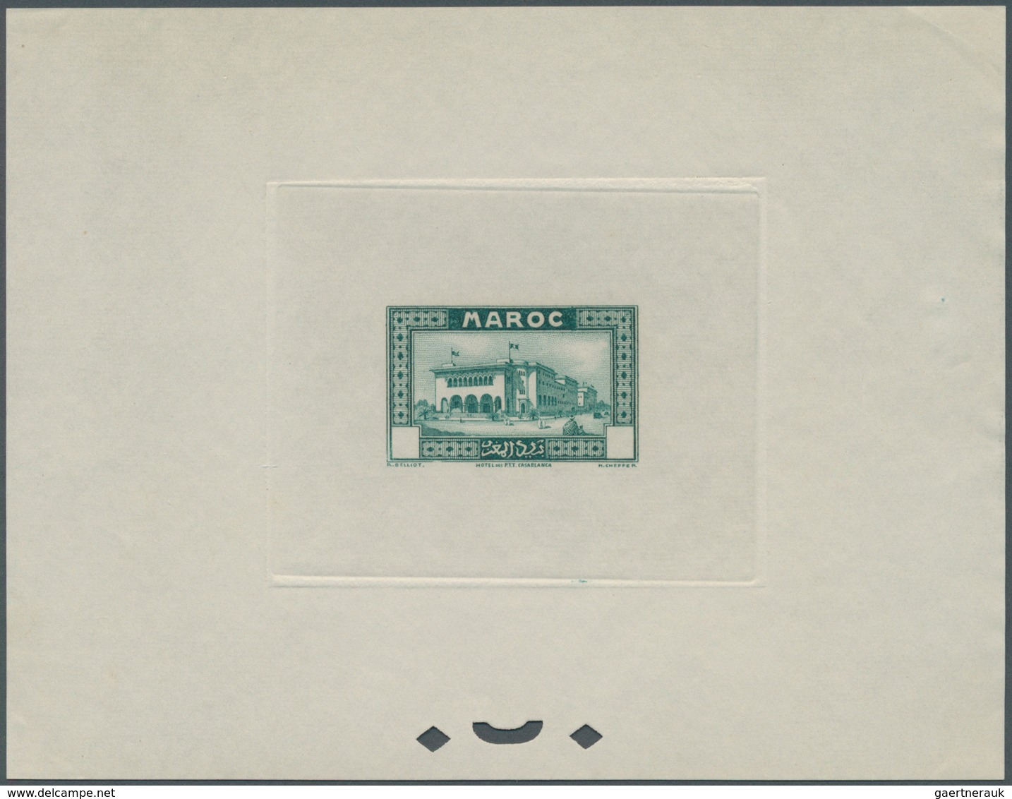 12185 Marokko: 1933, Definitives "Views of Morocco", 1c. to 20fr., complete set of 24 values, epreuve with