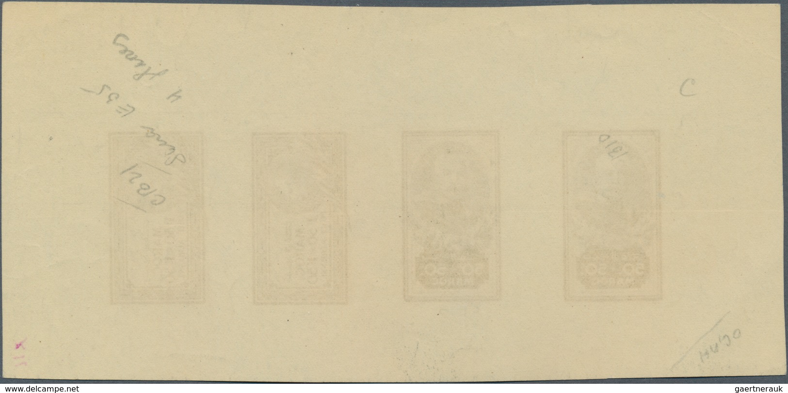 12188 Marokko: 1935, French Morocco. Collective Proof Sheet Containing One Pair Postage 50+50c Marshal Lya - Maroc (1956-...)