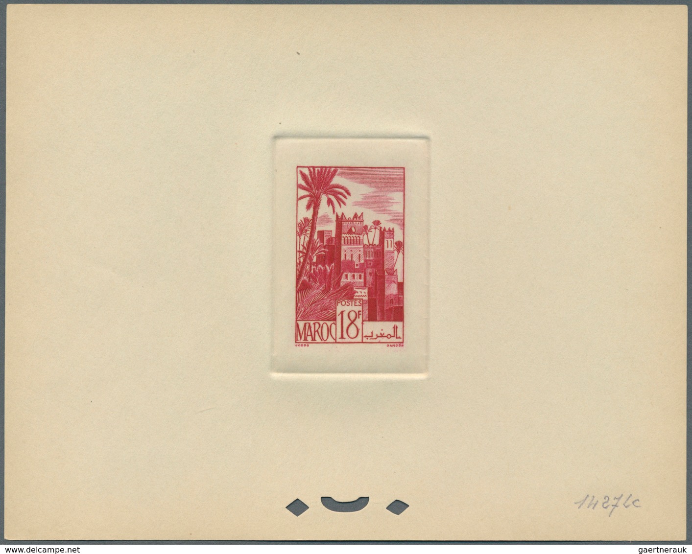 12198 Marokko: 1948, 18fr. Kasbah, Group Of Nine Epreuve In Differing Colours. Maury Refers To 277 - Maroc (1956-...)