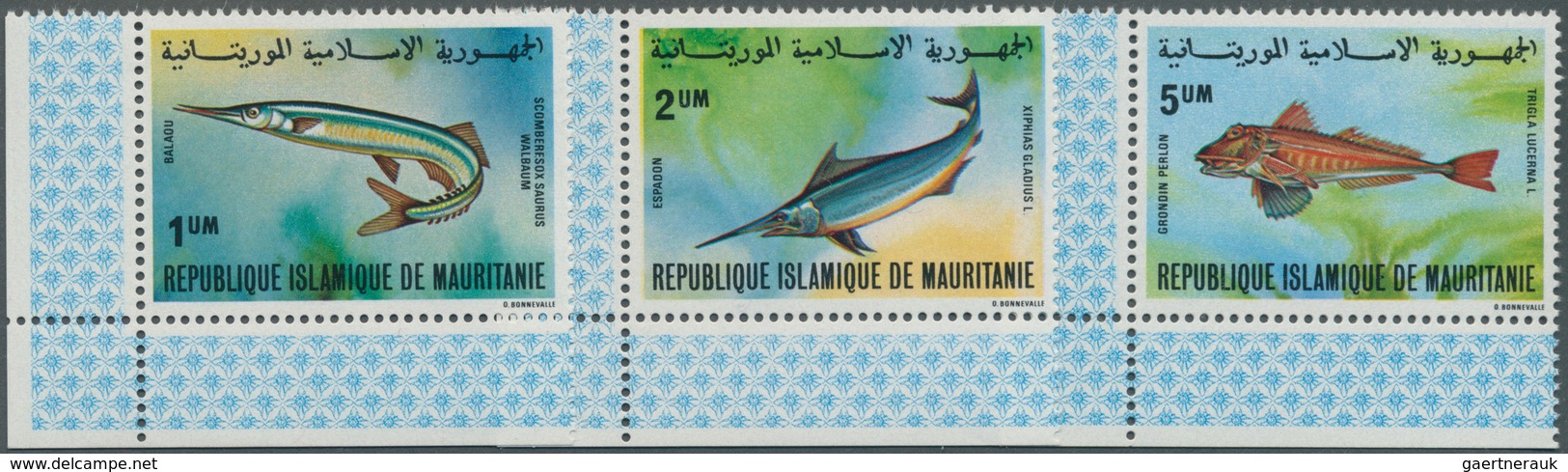 12223 Mauretanien: 1979, Einheimische Fische Kompletter Satz Aus Der Linken Unteren Bogenecke, Postfrisch - Mauretanien (1960-...)