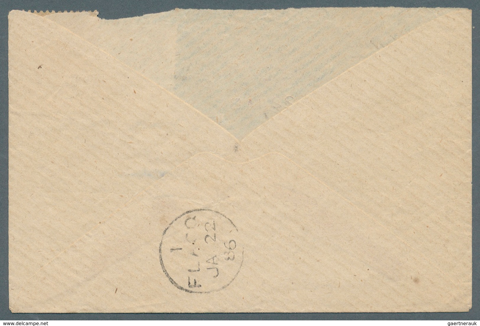 12230 Mauritius: 1886. Registered Express Envelope (backflap Missing) Addressed To Port Louis Bearing SG 8 - Maurice (...-1967)