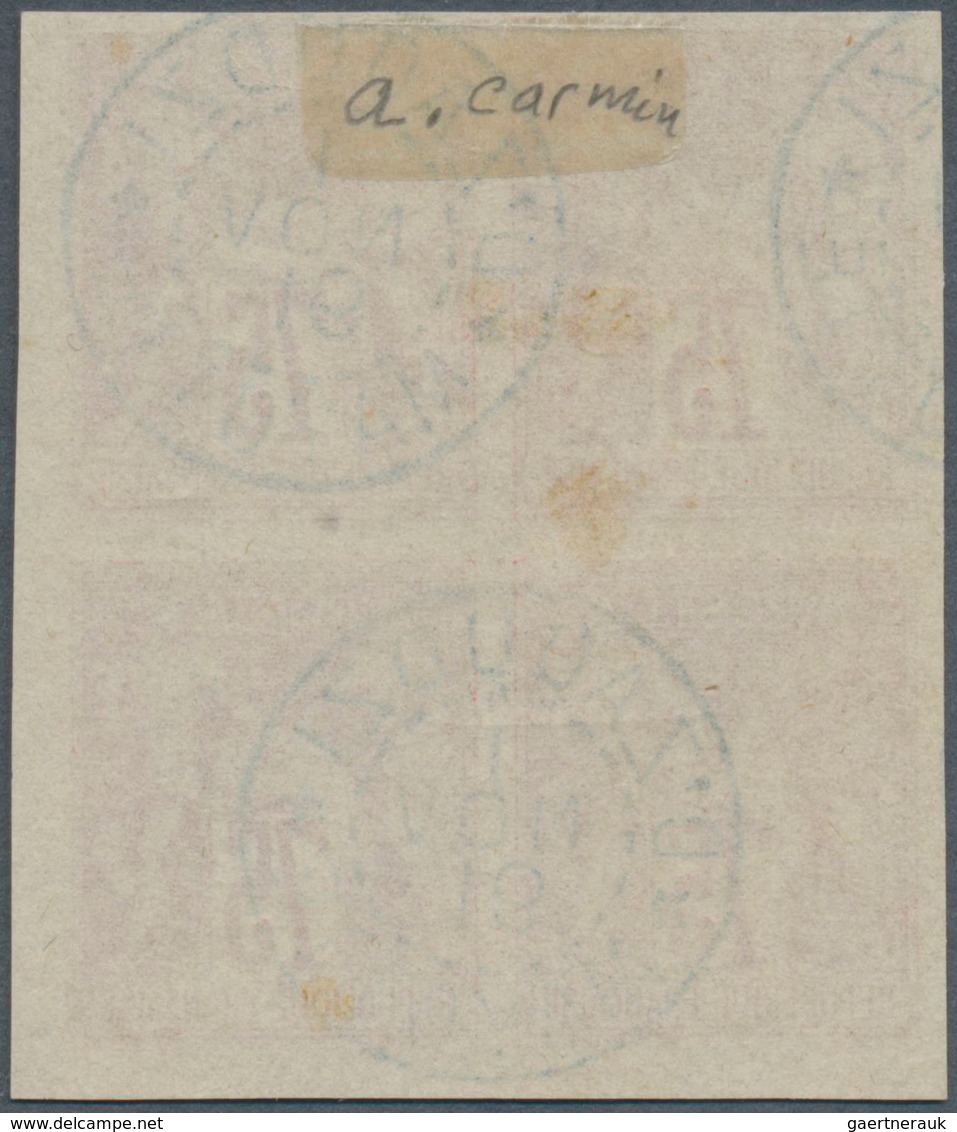 12236 Mayotte: 1876, 75c. Carmine On Pale Rose, Marginal Block Of Four From The Lower Right Corner Of The - Sonstige & Ohne Zuordnung