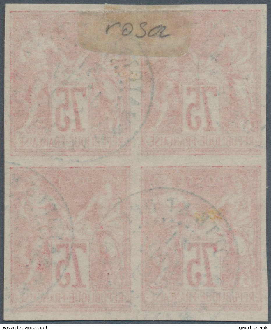 12237 Mayotte: 1878, 75c. Currant Red On Cream ("groseille Sur Creme"), Block Of Four, Fresh Colour And Fu - Sonstige & Ohne Zuordnung