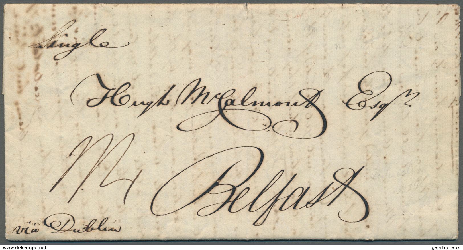 12240 Mexiko: 1828. Stampless Envelope Written From Mexico Dated '24/6/1828' Addressed To 'Hugh McCalmond, - Mexiko