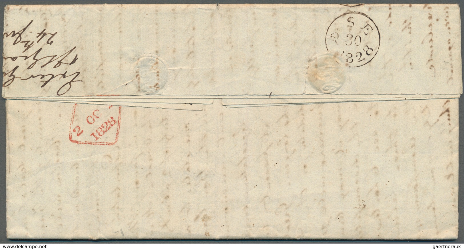 12240 Mexiko: 1828. Stampless Envelope Written From Mexico Dated '24/6/1828' Addressed To 'Hugh McCalmond, - Mexique