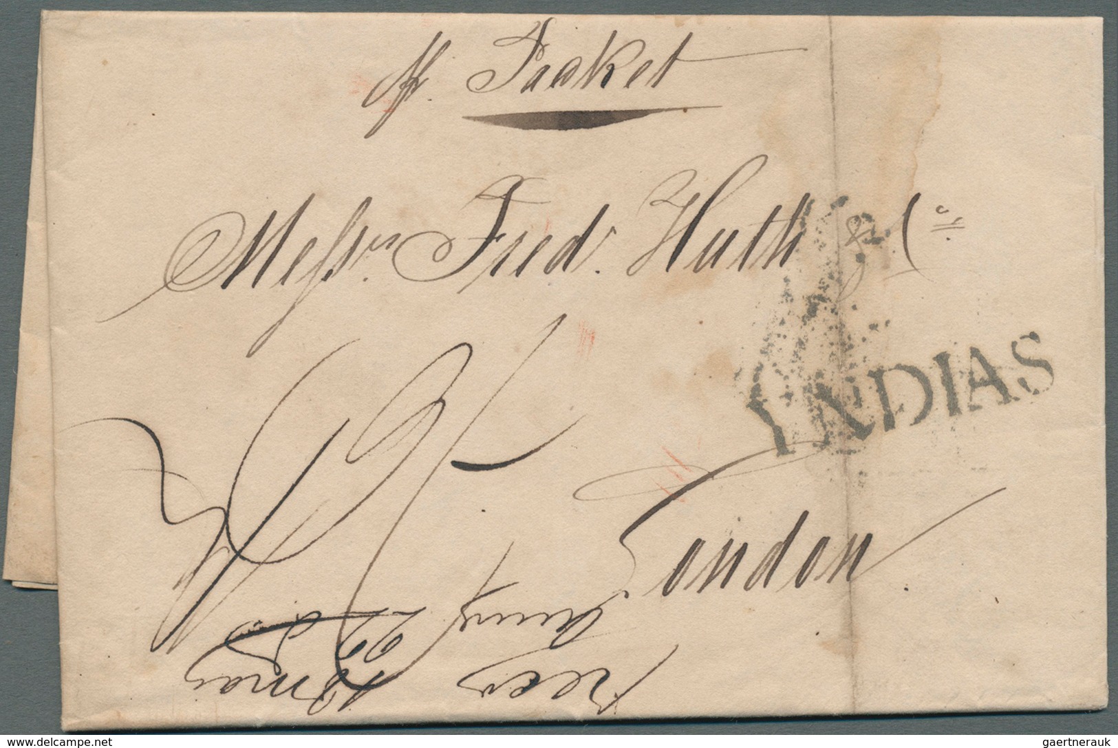 12241 Mexiko: 1833. Stampless Envelope (fold) Written From Vera Cruz Dated '25th Feb 1833' Addressed To Lo - Mexiko