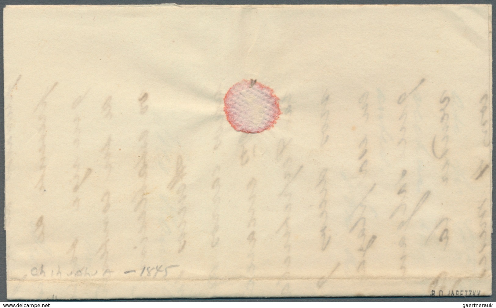 12242 Mexiko: 1839, Folded Letter Cover With Red Double-line Strike FRANCO EN / CHIGUAGUA, To Guadalupe Y - Mexique