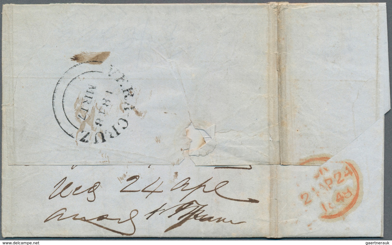 12245 Mexiko: 1848,1862, Two Folded Letters Sent From VERACRUZ Via British Post Office To London Respectiv - Mexique